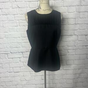 CAbi Black Shell Zip Up Back Business Top Style #3080